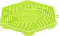Lick´n´Snack HEXAGON s přísavkami - lízací podložka, 17 cm, TPR/plast, zelená