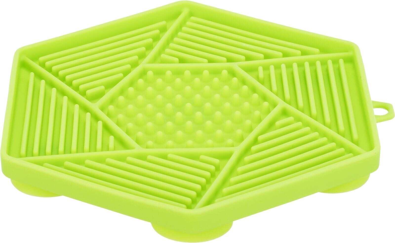 Lick´n´Snack HEXAGON s přísavkami - lízací podložka, 17 cm, TPR/plast, zelená TRIXIE