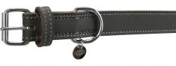 Obojek RUSTIC kožený, M: 37-44 cm/ 25 mm, šedá TRIXIE
