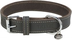 Obojek RUSTIC kožený, M: 37-44 cm/ 25 mm, šedá TRIXIE