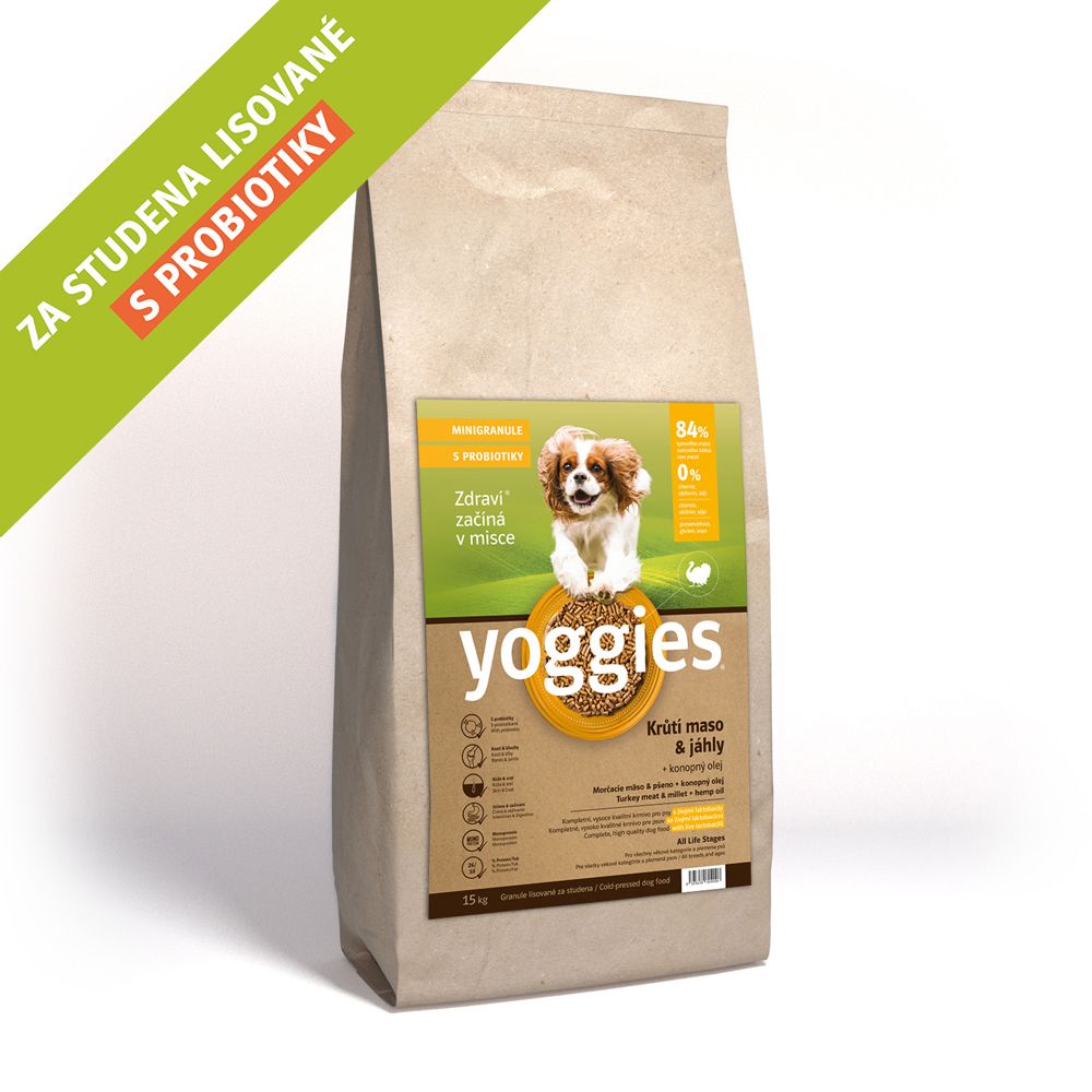 YOGGIES Dog Mini Krůtí maso s jáhly 15kg