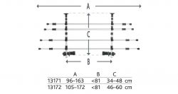 Mříž do nákl.prostoru auta 3díly š.96-163cm,v.34-48cm stříbrná TRIXIE