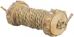 Rolka s mořskou trávou - hračka pro hlodavce, dřevo, 5 x 18 cm