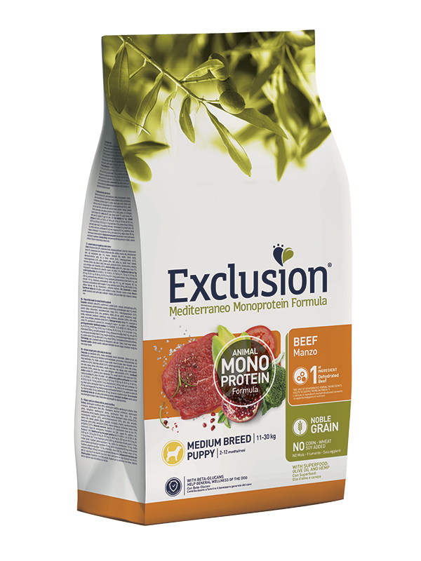 Exclusion Mediterraneo Puppy Medium Beef 12kg