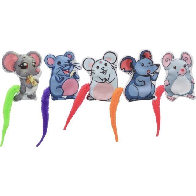 Myška emotivní s catnipem, barevný ocásek, 7.5 cm, látka, 5 druhů TRIXIE