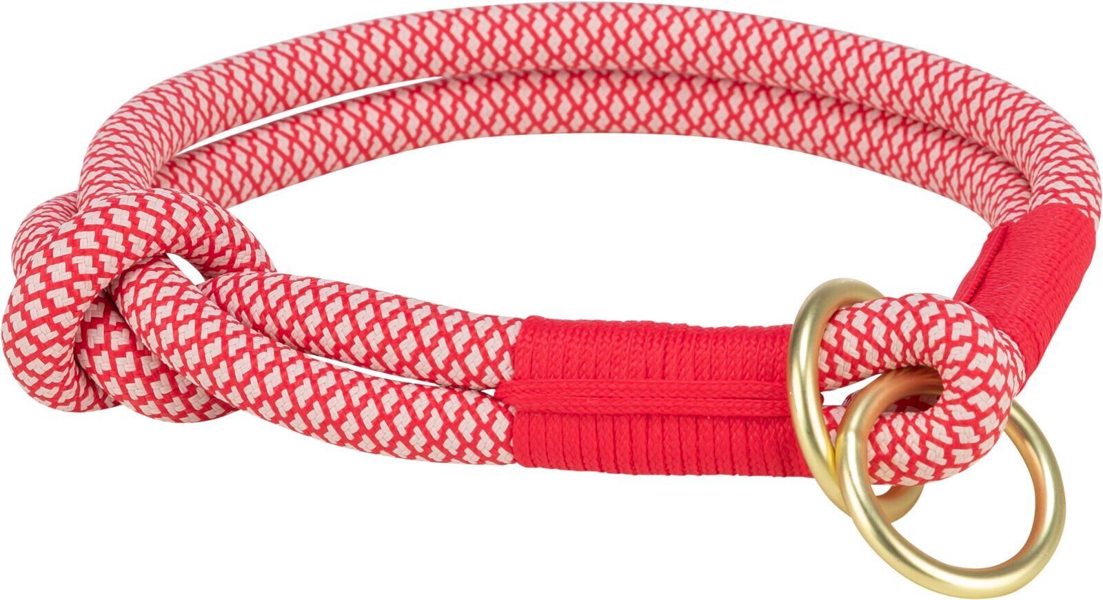 Soft Rope kulatý polostahovací obojek, S: 35 cm/ 10 mm, červená/krémová TRIXIE