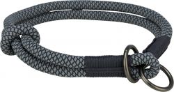 Soft Rope kulatý polostahovací obojek, S: 35 cm/ 10 mm, černá/šedá