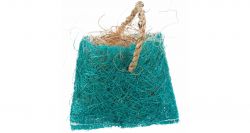 Taštička s kokosovým vláknem - hračka pro hlodavce, sisal, 10 x 13 cm, modrá