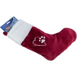 Xmas STOCKING - vánoční ponožka, 47 cm, plyš, červená/bílá TRIXIE