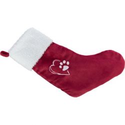 Xmas STOCKING - vánoční ponožka, 47 cm, plyš, červená/bílá TRIXIE