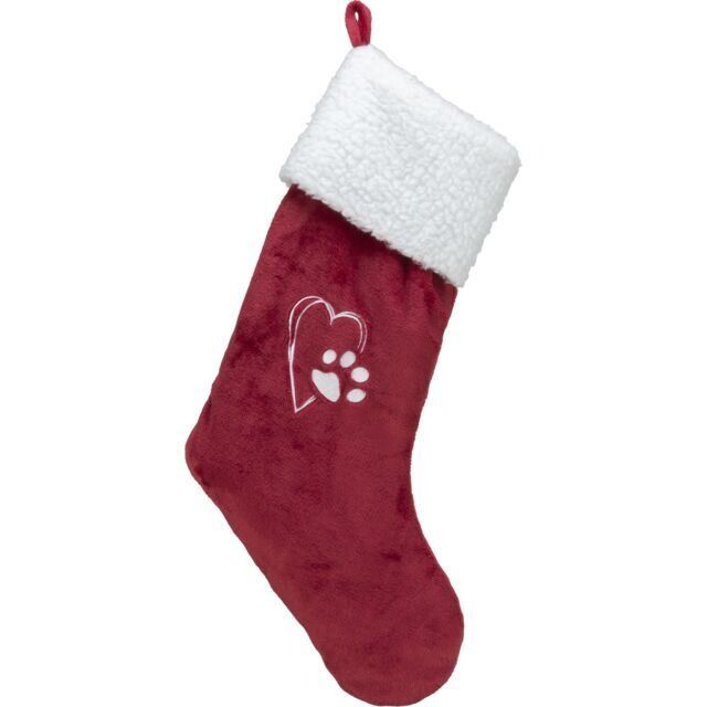 Xmas STOCKING - vánoční ponožka, 47 cm, plyš, červená/bílá TRIXIE