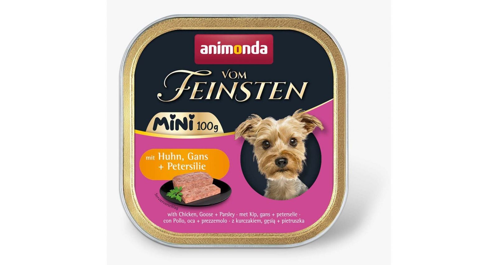 ANIMONDA paštika Vom Feinsten MINI - kuře, kachna, petržel pro psy 100 g