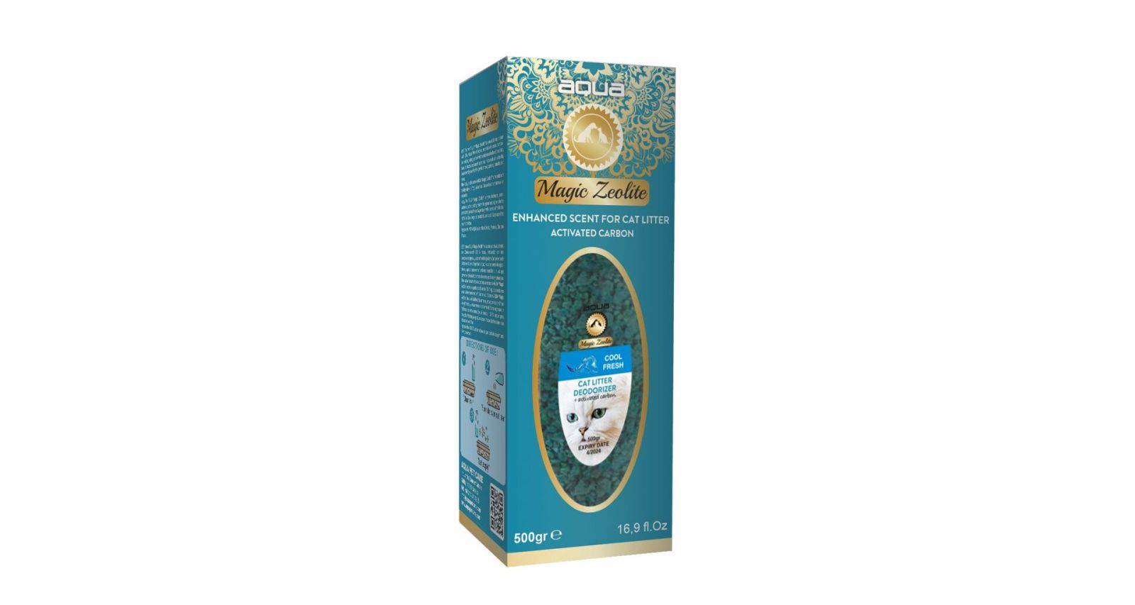 AQUA Magic Zeolite COOL FRESH - granulovaný deodorant pro kočičí WC, 500 g