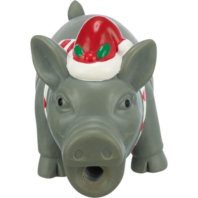 Xmas PIG - vánoční latexové prasátko, 16 cm, výplň polyester, šedá TRIXIE