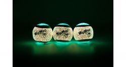 Balení-neonový ve tmě svítící tenis. míč pískací 5 cm (3 ks/bal) HIPHOP DOG