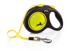 Flexi New Neon L pásek 5 m, max. 50 kg, žlutá