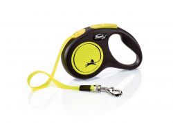 Flexi New Neon S pásek 5 m, max. 15 kg, žlutá