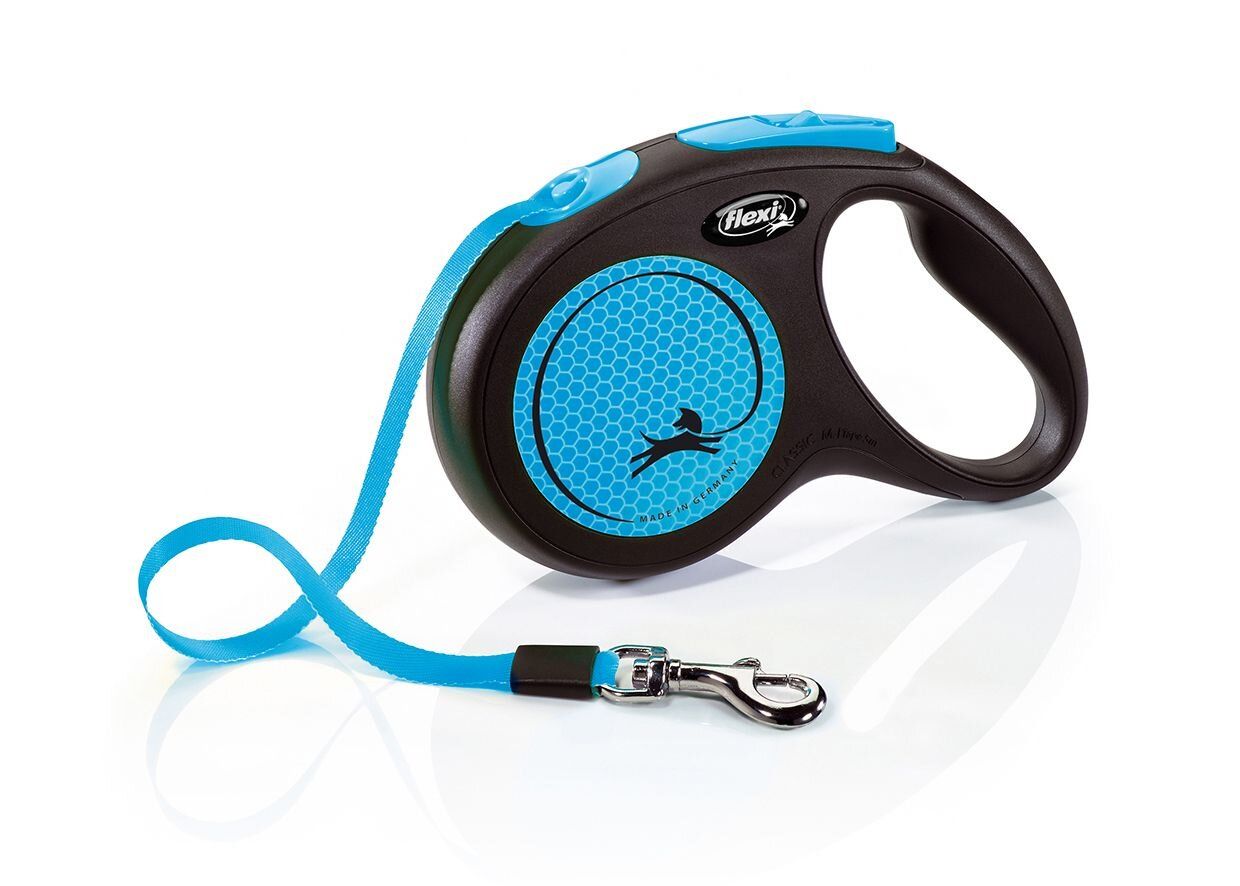 Flexi New Neon S pásek 5 m, max.15 kg, modrá