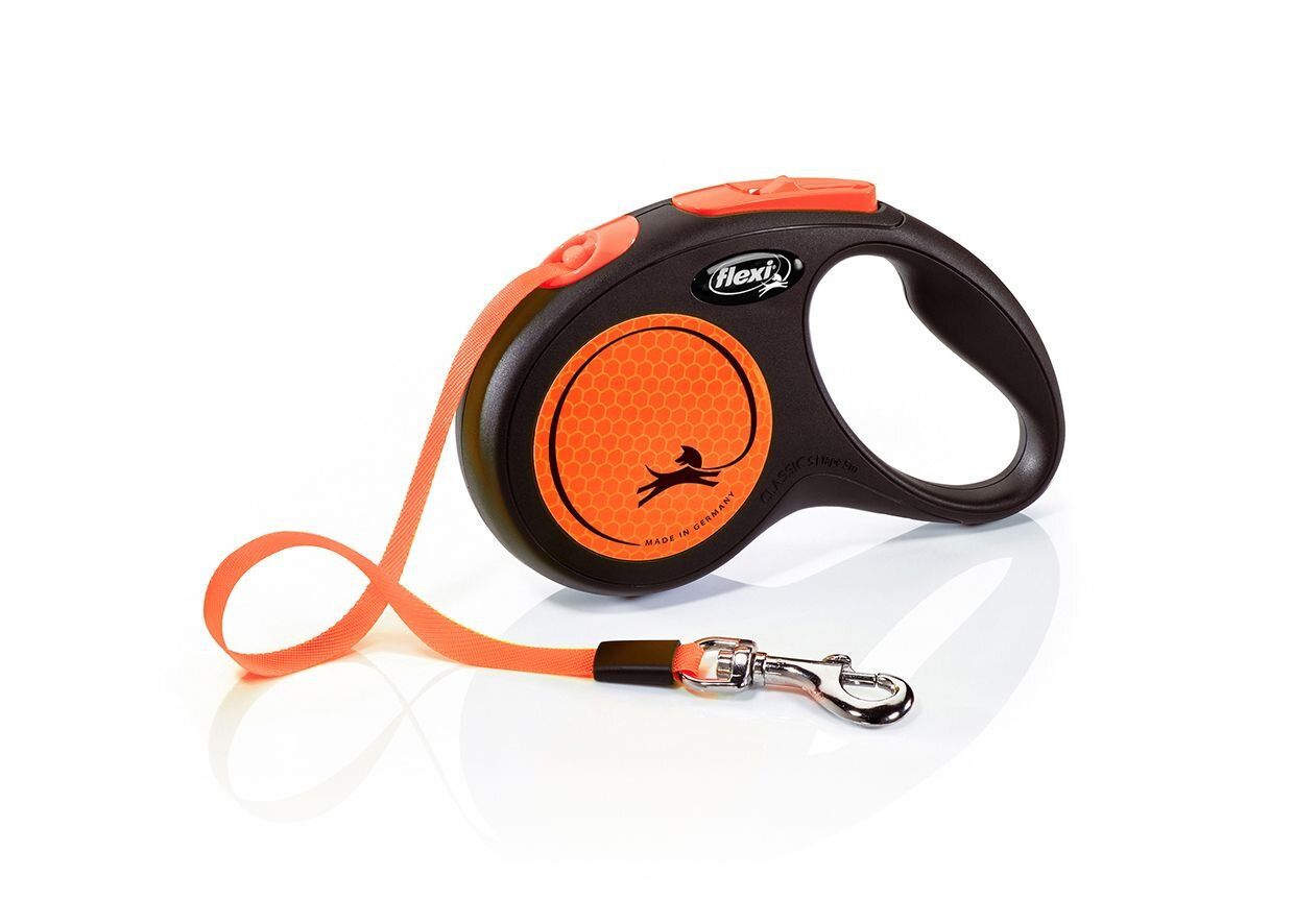 Flexi New Neon S pásek 5 m, max.15 kg, oranžová