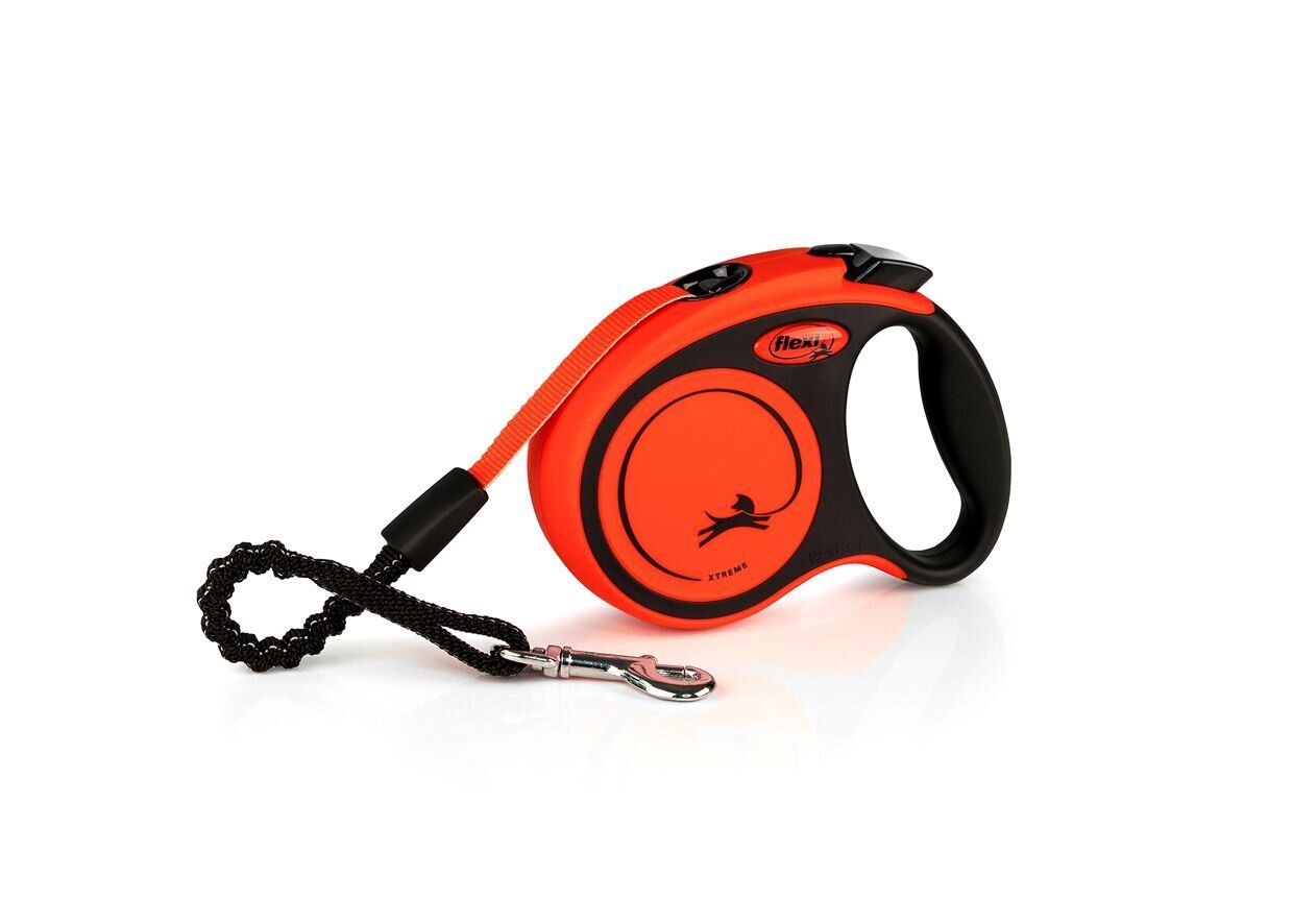 Flexi Xtreme L pásek 5 m, max. 65 kg, černá/oranžová