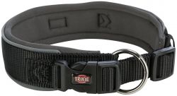 PREMIUM obojek extra široký, S-M: 33-42 cm/35 mm, černá/grafit