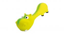 Hrošík ležící - tvar činky, se zvukem, 22 cm, latex, zelená, HipHop