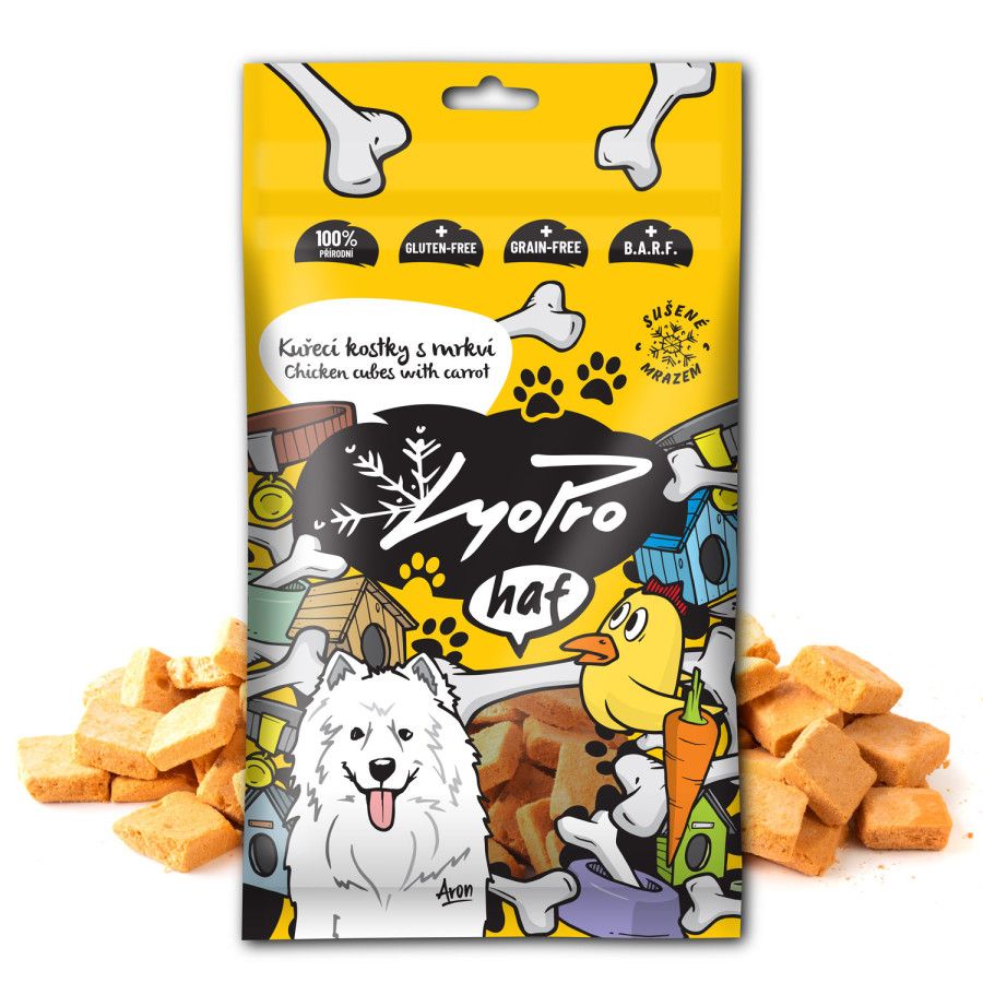 LyoPro Dog Kuřecí kostky s mrkví 50g