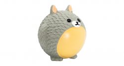 Míček v designu zvířátka Totoro, se zvukem, 8 cm, latex, šedá, HipHop