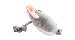 Plyšový 2D slon se zvukem, bavlněné lano, 16 cm, šedá, HipHop HipHop Dog