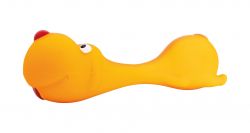 Psík ležící - tvar činky, se zvukem, 22 cm, latex, oranžová, HipHop HipHop Dog