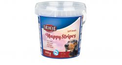 Soft Snack Happy Stripes - hovězí pásky, kyblík 500 g