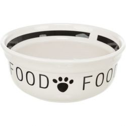 Keramická miska FOOD, bílá/černá 0,25 l/ ø 13 cm