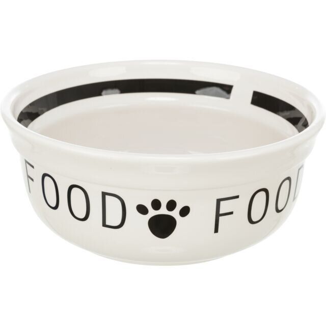 Keramická miska FOOD, bílá/černá 0,25 l/ ø 13 cm TRIXIE