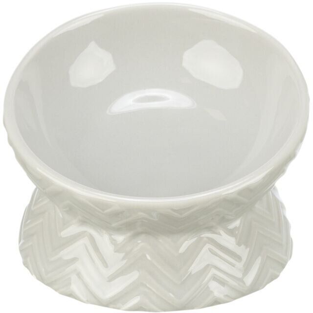 Keramická miska vyvýšená, ergonomický tvar, 0,15 l / 13 cm, světlešedá TRIXIE