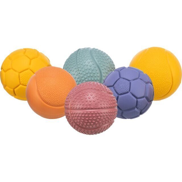 Míček ø 4,5 cm, přírodní guma, design míčové sporty, mix barev TRIXIE