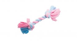 Pletená BABY činka HipHop FLEECE 20 cm/ ø 2cm, růžová/modrá