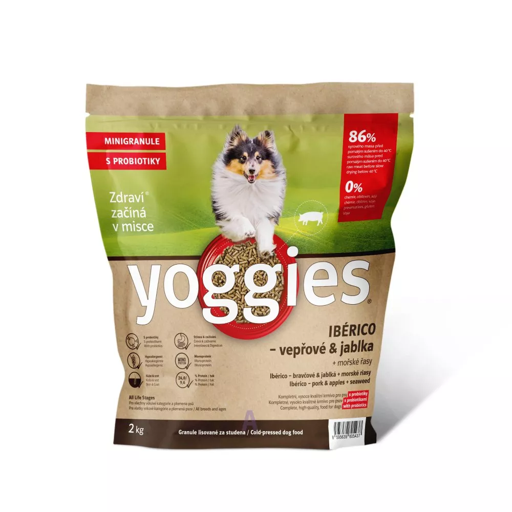 YOGGIES Dog MINI Ibérico vepřové maso s jablky 2kg