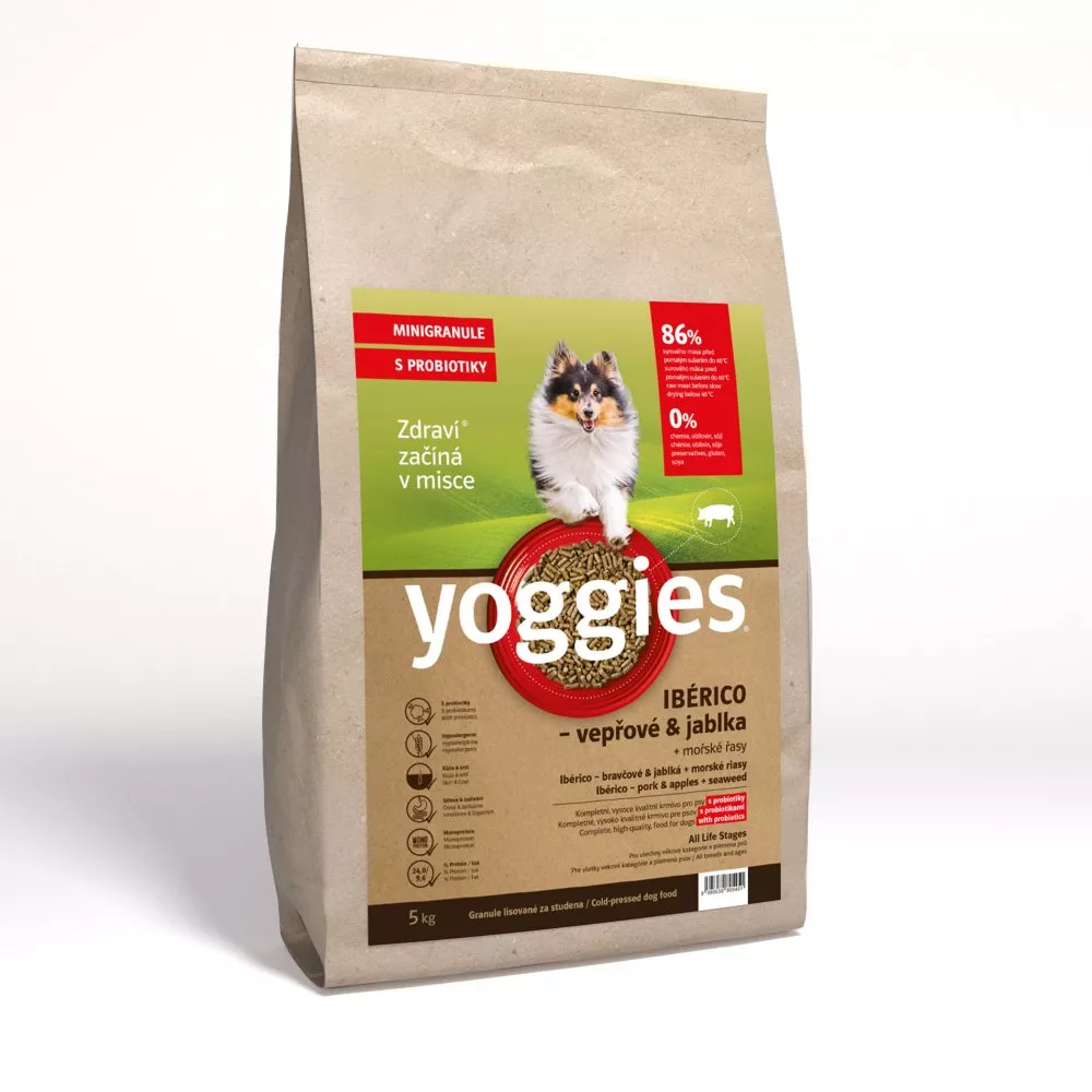 YOGGIES Dog MINI Ibérico vepřové maso s jablky 5kg