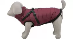 Zimní bunda PIROU s postrojem, M: 45cm, hruď: 62-66cm, krk: až 48cm - sangria TRIXIE