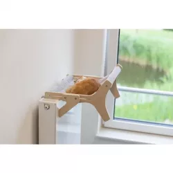 Hammock, lehátko pro kočky do 12 kg, 47 x 24 x 38 cm, dřevo/plyš, šedá TRIXIE