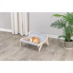 Hammock, lehátko pro kočky do 12 kg, 47 x 24 x 38 cm, dřevo/plyš, šedá TRIXIE