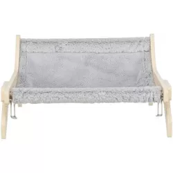 Hammock, lehátko pro kočky do 12 kg, 47 x 24 x 38 cm, dřevo/plyš, šedá TRIXIE