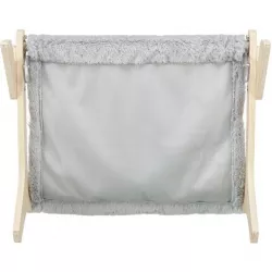 Hammock, lehátko pro kočky do 12 kg, 47 x 24 x 38 cm, dřevo/plyš, šedá TRIXIE