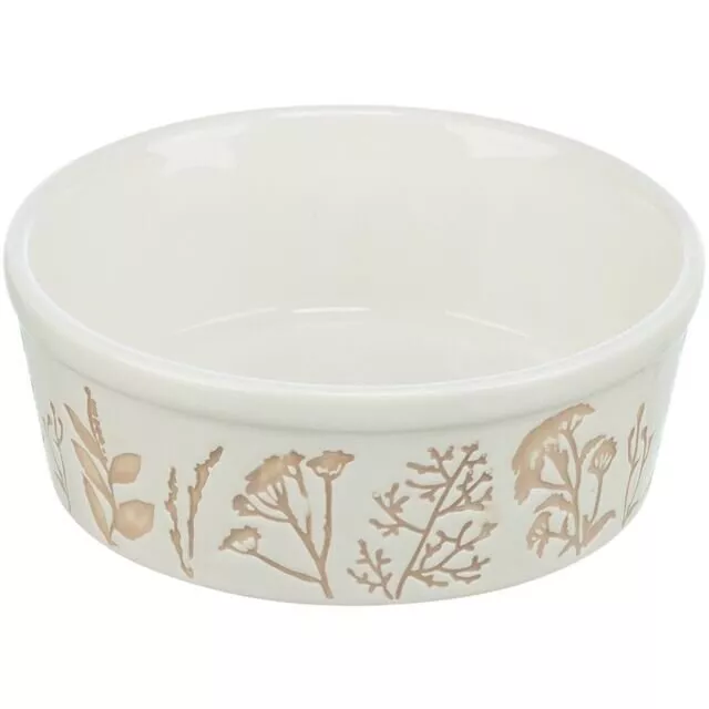 Keramická miska s texturovaným motivem, 0,7 l/ø 16 cm, bílá/šedobéžová TRIXIE