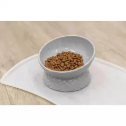 Keramická miska vyvýšená, ergonomický tvar, 0,35 l / 17 cm, šedá TRIXIE