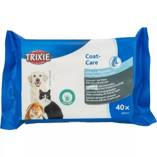 Coat Care, univerzální vlhčené ubrousky s Aloe Vera, 40 ks TRIXIE