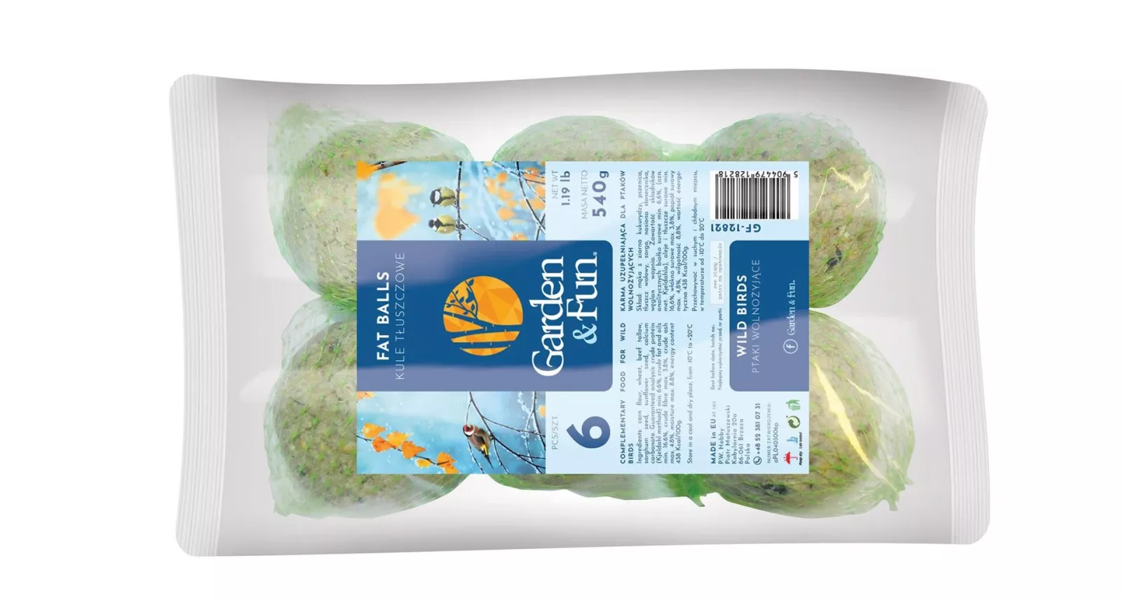 GARDEN FUN balení lojových koulí pro ptáky á 90g (6 ks v bal) TRIXIE
