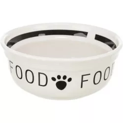 Keramická miska FOOD, bílá/černá  0,6 l/ ø 15 cm