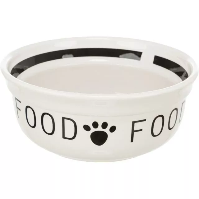 Keramická miska FOOD, bílá/černá 0,6 l/ ø 15 cm TRIXIE