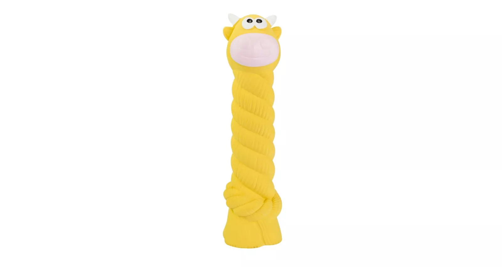 Kravička s latexovým lanem a chroupacím zvukem 15 cm, latex, HipHop HipHop Dog